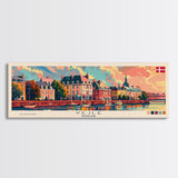 Vejle Denmark Travel Art, City Art, Framed Canvas Print or Metal Wall Art, Europe Travel Poster, Panoramic Wall Art, Extra Wide Wall Art