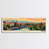 Verona Italy Travel Art, City Art, Framed Canvas Print or Metal Wall Art, Europe Travel Poster, Panoramic Wall Art, Extra Wide Wall Art