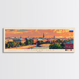 Yoshkar Ola Russia Panoramic Travel Poster, Framed Canvas Print or Metal Wall Art, Travel Art, Home Decor, Panoramic Painting, Midcentury Art