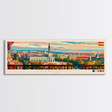 Zaragoza Spain Wall Art, Panoramic Travel Poster, Panoramic Framed Canvas Print, City Wall Art, Wall Hanging Home Decor, Travel Art