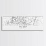 Panoramic Fayetteville City Map, North Carolina Art, Map Print, Minimalist Wall Art, Canvas Art, Housewarming Gift, Street Map, Closing Gift