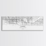 Panoramic Gilbert City Map, Arizona Art, Map Print, Minimalist Wall Art, Canvas Art, Housewarming Gift, Street Map Art, Closing Gift