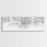 Panoramic Grand Prairie City Map, Texas Art, Map Print, Minimalist Wall Art, Canvas Art, Housewarming Gift, Street Map Art, Closing Gift