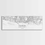 Panoramic Hamburg City Map, Germany Art, Map Print, Minimalist Wall Art, Canvas Art, Housewarming Gift, Street Map Art, Closing Gift