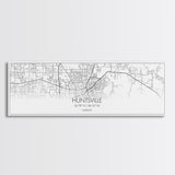 Panoramic Huntsville City Map, Alabama Art, Map Print, Minimalist Wall Art, Canvas Art, Housewarming Gift, Street Map Art, Closing Gift