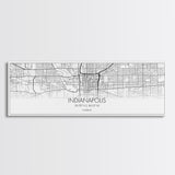 Panoramic Indianapolis  City Map, Indiana Art, Map Print, Minimalist Wall Art, Canvas Art, Housewarming Gift, Street Map Art, Closing Gift