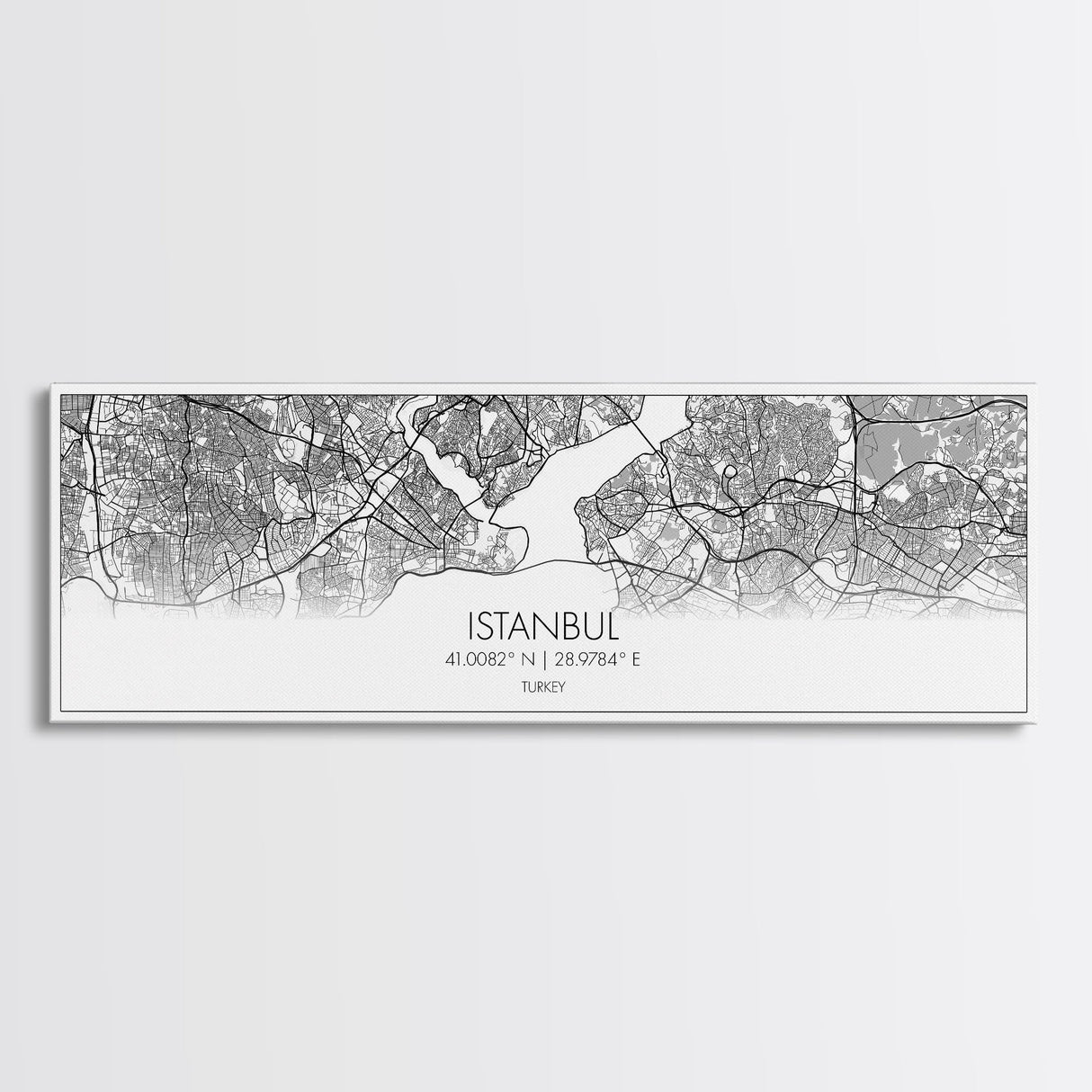 Panoramic Istanbul City Map, Turkey Art, Map Print, Minimalist Wall Art, Canvas Art, Housewarming Gift, Street Map Art, Closing Gift