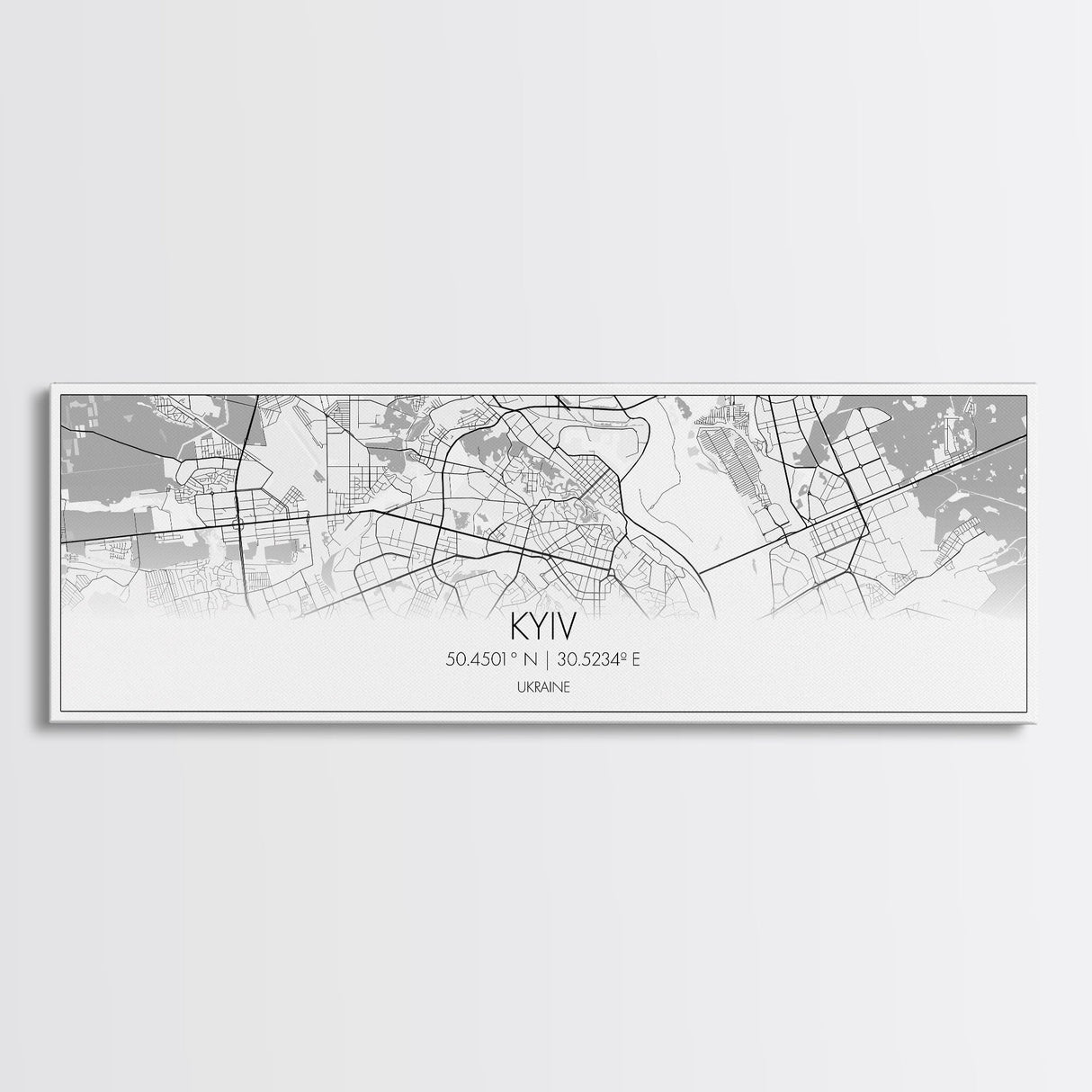 Panoramic Kyiv City Map, Ukraine Art, Map Print, Minimalist Wall Art, Canvas Art, Housewarming Gift, Street Map Art, Closing Gift