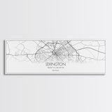 Panoramic Lexington City Map, Kentucky Art, Map Print, Minimalist Wall Art, Canvas Art, Housewarming Gift, Street Map Art, Closing Gift