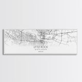 Panoramic Little Rock City Map, Arkansas Art, Map Print, Minimalist Wall Art, Canvas Art, Housewarming Gift, Street Map Art, Closing Gift