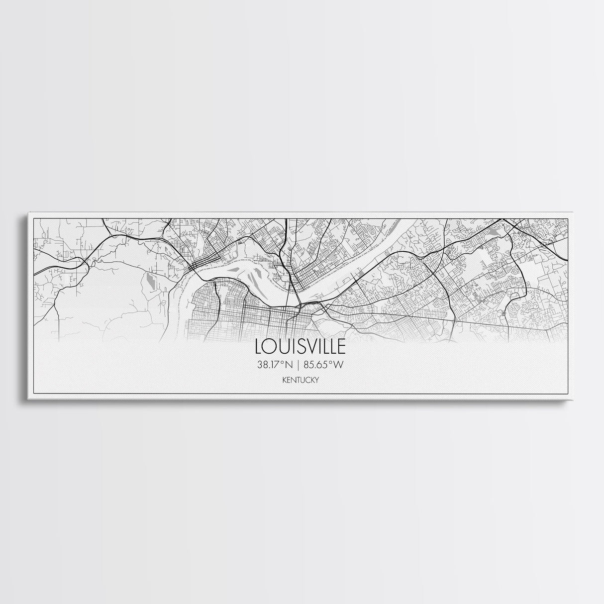 Panoramic Louisville City Map, Kentucky Art, Map Print, Minimalist Wall Art, Canvas Art, Housewarming Gift, Street Map Art, Closing Gift