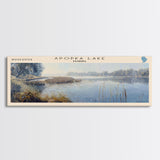 Apopka Lake Panoramic Framed Canvas Print, Lake House Art, Vintage Style, Travel Poster, Nature Scene, Scenic Artwork