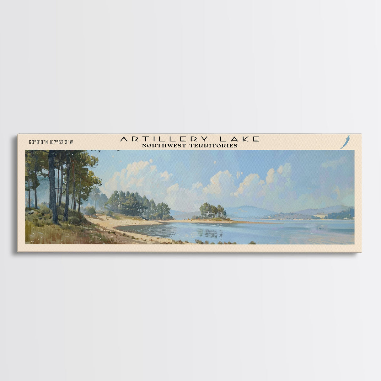 Artillery Lake Panoramic Framed Canvas Print, Lake House Art, Modern Decor, Travel Poster, Scenic View, Home Decoration