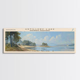 Artillery Lake Panoramic Framed Canvas Print, Lake House Art, Modern Decor, Travel Poster, Scenic View, Home Decoration