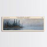 Aylmer Lake Panoramic Framed Canvas Print, Lake House Decor, Rustic Art, Travel Poster, Scenic View, Home Decoration