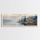 Becharof Lake Panoramic Framed Canvas Print, Lake House Decor, Scenic View, Travel Poster, Modern Art, Nature Scene