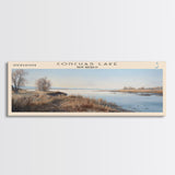 Conchas Lake New Mexico Framed Canvas Print, Lake House Art, Panoramic Wide Art, Travel Poster, Rustic Lake Painting, Home Decor