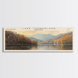 Cumberland Lake Framed Canvas Print, Lake House Art, Panoramic Wall Art, Travel Poster, Modern Lake Painting, Nature Art