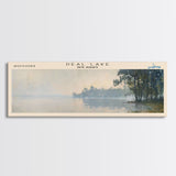 Deal Lake New Jersey Framed Canvas Print, Lake House Art, Panoramic Wall Art, Travel Poster, Rustic Lake Painting, Home Decor