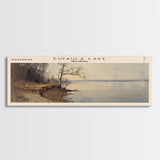 Eufaula Lake Oklahoma Framed Canvas Print, Lake House Art, Panoramic Wall Art, Travel Poster, Modern Lake Painting, Nature Art