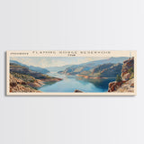 Flaming Gorge Reservoir Utah Framed Canvas Print, Lake House Art, Panoramic Wall Art, Travel Poster, Beautiful Lake Painting, Home Decor