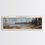 Grand Lake Canada New Brunswick Framed Canvas Print, Panoramic Lake House Decor, Wall Art, Travel Poster, Peaceful Lake Painting, Nature Art