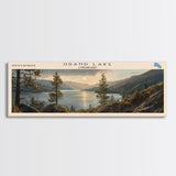 Grand Lake Colorado Framed Canvas Print, Panoramic Lake House Decor, Wall Art, Travel Poster, Stunning Lake Painting, Nature Art