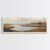 Homme Lake North Dakota Framed Canvas Print, Lake House Decor, Panoramic Wall Art, Travel Poster, Beautiful Lake Painting, Nature Art