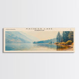 Kachess Lake Washington Framed Canvas Print, Lake House Art, Panoramic Wall Art, Travel Poster, Beautiful Lake Painting, Home Decor