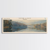 Kerr Lake Virginia Framed Canvas Print, Lake House Art, Panoramic Wall Art, Travel Poster, Stunning Lake Painting, Home Decor