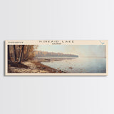 Kinkaid Lake Illinois Framed Canvas Print, Panoramic Lake House Decor, Wall Art, Travel Poster, Stunning Lake Painting, Nature Art