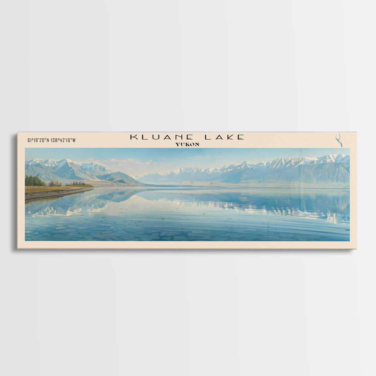 Kluane Keystone LaLoche Kingsmere Framed Canvas Print, Lake House Art, Panoramic Travel Poster, Wall Art, Stunning Lake Painting, Home Decor