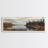 Lac La Ronge Framed Canvas Print, Lake House Art, Panoramic Wall Art, Travel Poster, Captivating Lake Painting, Nature Art