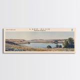 Lake Alice North Dakota Framed Canvas Print, Panoramic Lake House Decor, Wall Art, Travel Poster, Scenic Lake Painting, Nature Art