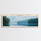 Lake Bernard Frank Maryland Framed Canvas Print, Lake House Art, Panoramic Wall Art, Travel Poster, Scenic Lake Painting, Nature Art