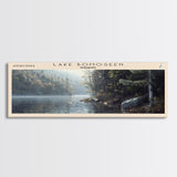 Lake Bomoseen Vermont Framed Canvas Print, Lake House Art, Panoramic Wall Art, Travel Poster, Serene Lake Painting, Home Decor