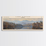 Lake Burton Georgia Framed Canvas Print, Lake House Art, Panoramic Wall Art, Travel Poster, Scenic Lake Painting, Home Decor