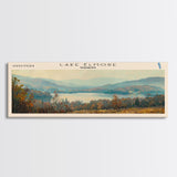 Lake Elmore Vermont Framed Canvas Print, Lake House Decor, Panoramic Wall Art, Travel Poster, Beautiful Lake Painting, Home Art