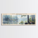 Lake Greenwood South Carolina Framed Canvas Print, Lake House Decor, Panoramic Wall Art, Travel Poster, Scenic Landscape Painting, Nature Art