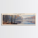 Lake Habeeb Maryland Framed Canvas Print, Lake House Decor, Panoramic Wall Art, Travel Poster, Serene Lake Painting, Nature Art