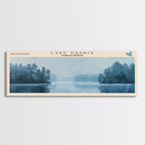 Lake Harris Framed Canvas Print, Lake House Decor, Panoramic Wall Art, Travel Poster, Stunning Lake Painting, Home Art