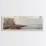 Lake Mattamuskeet North Carolina Framed Canvas Print, Lake House Decor, Panoramic Wall Art, Travel Poster, Beautiful Lakeview Painting, Modern Art