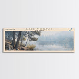 Lake Mohawk New Jersey Framed Canvas Print, Lake House Decor, Panoramic Wall Art, Travel Poster, Stunning Landscape Painting, Living Room Decor