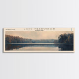 Lake Needwood Maryland Framed Canvas Print, Lake House Decor, Panoramic Wall Art, Travel Poster, Stunning Landscape Painting, Contemporary Art