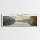 Lake Nockamixon Pennsylvania Framed Canvas Print, Lake House Decor, Panoramic Wall Art, Travel Poster, Stunning Landscape Painting, Bedroom Decor