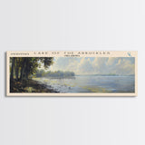 Lake Of The Arbuckles Oklahoma Framed Canvas Print, Lake House Decor, Panoramic Wall Art, Travel Poster, Scenic Landscape Painting, Bedroom Decor