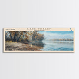 Lake Phalen Minneapolis Framed Canvas Print, Lake House Decor, Panoramic Wall Art, Travel Poster, Serene Landscape Painting, Rustic Art