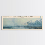 Lake Tohopekaliga Florida Framed Canvas Print, Lake House Decor, Panoramic Wall Art, Travel Poster, Beautiful Landscape Painting, Modern Art