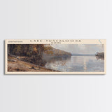 Lake Tuscaloosa Alabama Framed Canvas Print, Lake House Decor, Panoramic Wall Art, Travel Poster, Scenic Landscape Painting, Living Room Decor