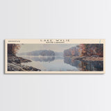 Lake Wylie South Carolina Framed Canvas Print, Lake House Decor, Panoramic Wall Art, Travel Poster, Beautiful Landscape Painting, Rustic Art